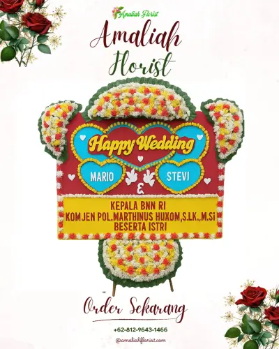 Karangan Papan Bunga Pernikahan di Jrebeng Wetan